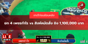 เทปย้อนหลัง ยก 4 เพชรกำไร vs สิงห์หมัดสั่ง ชิง 1,100,000 บาท