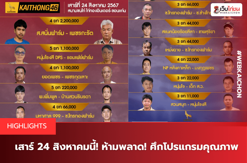 เสาร์ 24 สิงหาคมนี้! ห้ามพลาด! ศึกโปรแกรมคุณภาพ